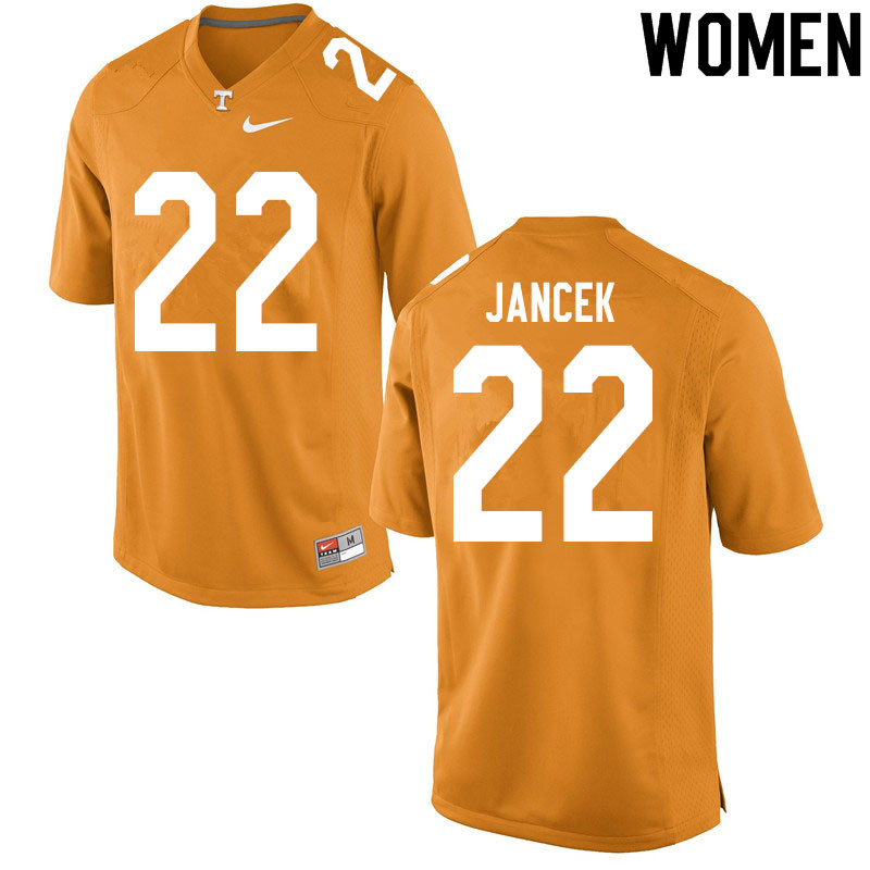 Women #22 Jack Jancek Tennessee Volunteers College Football Jerseys Sale-Orange